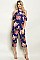 Short Sleeve Cold Shoulder Ruffled Floral Jumpsuit - Pack of 6 Pieces