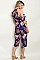 Short Sleeve Cold Shoulder Ruffled Floral Jumpsuit - Pack of 6 Pieces