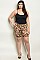 Plus Size Elastic Waistband Leopard Biker Shorts - Pack of 6 Pieces