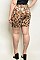 Plus Size Elastic Waistband Leopard Biker Shorts - Pack of 6 Pieces