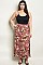 Plus Size Fitted Waist Side Slit Floral Skirt - Pack of 6 Pieces