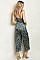 Sleeveless Sweetheart Neckline Printed Ruffled Jumpsuit - Pack of 7 Pieces