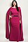 Plus Size Long Cap Sleeve Belted Gown - Pack of 6 Pieces