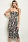 Sleeveless Animal Print Cut Out Bodyon Dress - Pack of 6 Pieces