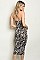 Sleeveless Animal Print Cut Out Bodyon Dress - Pack of 6 Pieces