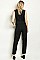 Sleeveless Collared Button Detail Jumpsuit - Pack of 6 Pieces