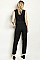 Sleeveless Collared Button Detail Jumpsuit - Pack of 6 Pieces