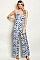 Sleeveless Scoop Neck Printed Wide Leg Jumpsuit - Pack of 6 Pieces