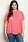 Plus Size Short Sleeve Mock Neck Lace Detail Top - Pack of 6 Pieces