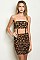 Sleeveless Tube Top Animal Print Mesh Cut Out Bodycon Dress - Pack of 6 Pieces