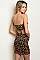 Sleeveless Tube Top Animal Print Mesh Cut Out Bodycon Dress - Pack of 6 Pieces