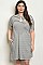 Plus Size Short Sleeve Mock Neck Striped Tunic Dress - Pack of 7 Pieces