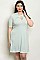 Plus Size Short Sleeve Mock Neck Striped Tunic Dress - Pack of 7 Pieces