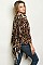 3/4 Sleeve Round Neckline Leopard Print Tunic Top - Pack of 6 Pieces