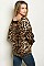 Long Sleeve V-neck Leopard Print Tunic Top - Pack of 6 Pieces