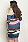 Plus Size 3/4 Sleeve Off the Shoulder Striped Tunic Dress - Pack of 6 Pieces