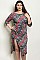 Plus Size 3/4 Sleeve Scoop Neck Animal Print Dress - Pack of 8 Pieces