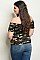 Plus Size Short Sleeve Off the Shoulder Camo Top - Pack of 6 Pieces