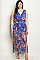 Plus Size Sleeveless V-neck Floral Mesh Dress - Pack of 6 Pieces