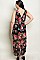 Plus Size Sleeveless V-neck Floral Mesh Dress - Pack of 6 Pieces
