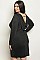 Plus Size Long Sleeve Scoop Neck Bodycon Dress - Pack of 6 Pieces