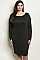 Plus Size Long Sleeve Scoop Neck Bodycon Dress - Pack of 6 Pieces