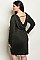 Plus Size Long Sleeve Scoop Neck Bodycon Dress - Pack of 6 Pieces