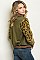Long Sleeve Faux Fur Leopard Bomber Jacket - Pack of 6 Pieces