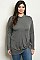 Plus Size Long Sleeve Knotted Detail Jersey Tunic Top - Pack of 6 Pieces
