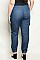 Plus Size Elastic Waistband Jogger Style Denim Chambray Pants - Pack of 6 Pieces
