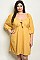 Plus Size Short Puff Sleeve Tie Front Tunic Dress - Pack of 7 Pieces