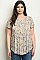 Plus Size Short Sleeve Round Neckline Floral Tunic Blouse - Pack of 6 Pieces