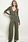 Long Sleeve V-neck Jersey Jumpsuit - Pack of 6 Pieces