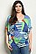 Plus Size Short Sleeve Scoop Neck Geometric Shape Top - Pack of 6 Pieces