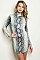 Long Sleeve Mock Neck Snake Print Bodycon Dress - Pack of 6 Pieces