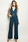 Sleeveless V-neck Belted Wide Leg Jumpsuit - Pack of 6 Pieces