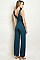 Sleeveless V-neck Belted Wide Leg Jumpsuit - Pack of 6 Pieces