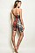 Sleeveless Tube Top Snake Print Cut Out Romper - Pack of 6 Pieces