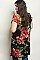 BLACK FLORAL PLUS SIZE KIMONO - Pack of 6 Pieces