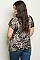 Plus Size Short Sleeve Scoop Neck Animal Print Top - Pack of 6 Pieces