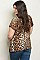 Plus Size Short Sleeve Scoop Neck Animal Print Top - Pack of 6 Pieces