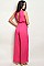Sleeveless Belted Wide Leg Jumpsuit - Pack of 6 Pieces