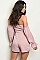 Long Sleeve Off the Shoulder Knotted Front Romper - Pack of 6 Pieces