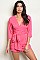 3/4 Sleeve V-neck Side Tie Romper - Pack of 6 Pieces