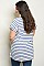 Plus Size Short Sleeve Scoop Neck Striped Tunic Top - Pack of 6 Pieces