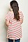 Plus Size Short Sleeve Scoop Neck Striped Tunic Top - Pack of 6 Pieces