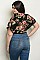 Plus Size Short Sleeve Tie Waist Floral Top - Pack of 6 Pieces