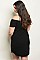 Plus Size Short Sleeve Off The Shoulder Tunic Dress - Pack of 6 Pieces