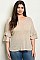 Plus Size Short Ruffled Sleeve Scoop Neck Tunic Top - Pack of 6 Pieces