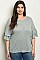 Plus Size Short Ruffled Sleeve Scoop Neck Tunic Top - Pack of 6 Pieces